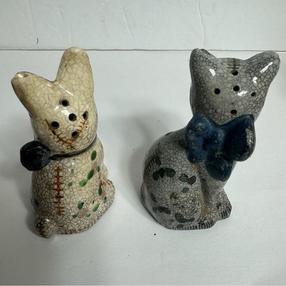 Vintage patchwork Scottie dog and cat salt and pepper Shaker Set. - Picture 5 of 9